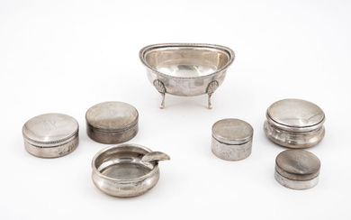 A Mixed Lot of Miniature Silver Containers