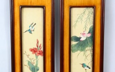 A PAIR OF 20TH CENTURY CHINESE HAND PAINTED
