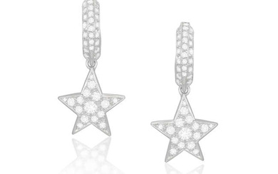 A PAIR OF DIAMOND 'COMÈTE' PENDENT EARRINGS, BY CHANEL