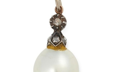 A PEARL AND DIAMOND PENDANT set with a pearl of 11.0mm