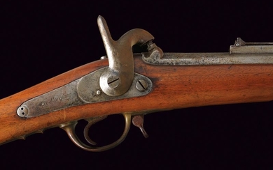 A PERCUSSION INFANTRY RIFLE WITH BAYONET