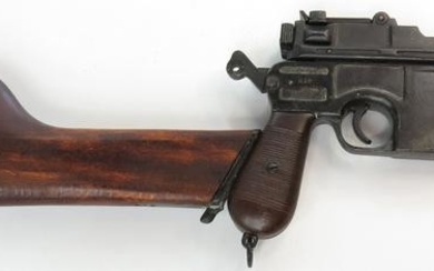 A PROP MAUSER PISTOL WITH SHOULDER STOCK