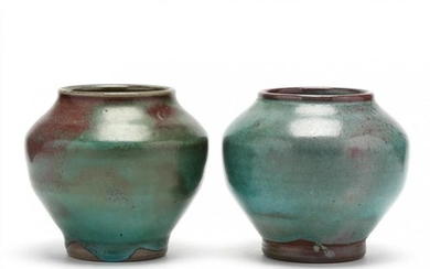 A Pair of Ben Owen Master Potter "Chinese Blue" Vases