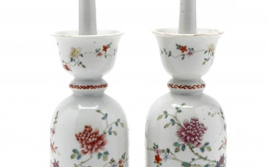 A Pair of Chinese Export Porcelain Bell-Shaped Wig Stands
