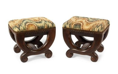 A Pair of Continental Carved Tabourets