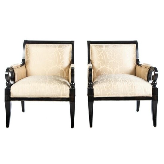 A Pair of Upholstered Arm Chairs