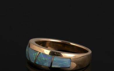 A Raoul Sosa Gold and Black Opal Ring