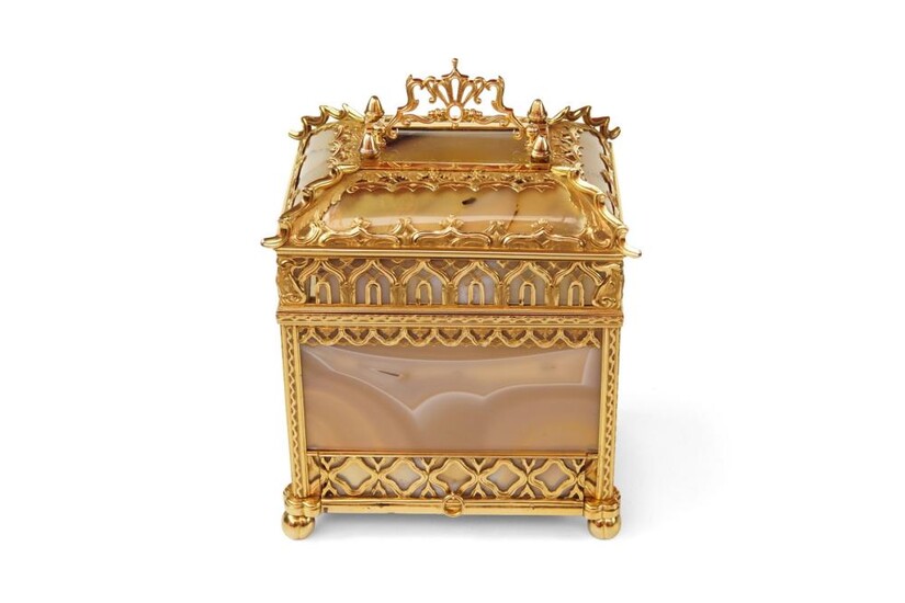 A Rare Gold and Agate Perfume Necessaire