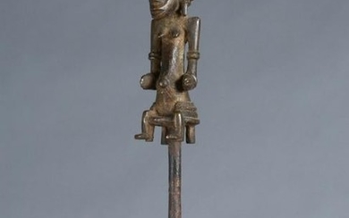 A Rare Senufo Bronze Staff, "tumogani"