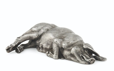A SILVER MODEL OF A PIG