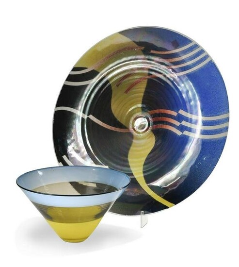 § Simon Moore (1959-), a tapering Incalmo glass bowl