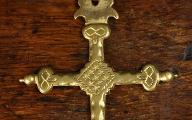 A Small Medieval Gilt Copper Cross;...