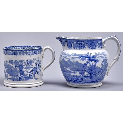 A Staffordshire blue printed earthenware Northern Scenery Se...