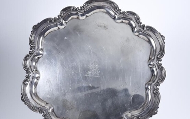 A Victorian Silver Circular Salver, by Maxfield & Sons,...