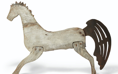 A WOOD AND METAL HORSE WEATHERVANE, POSSIBLY AMERICAN, 19TH CENTURY