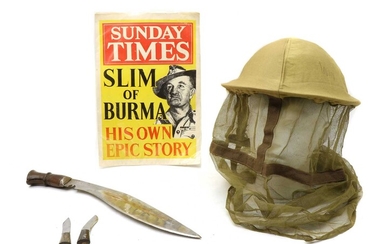 A WWII Burma campaign steel helmet