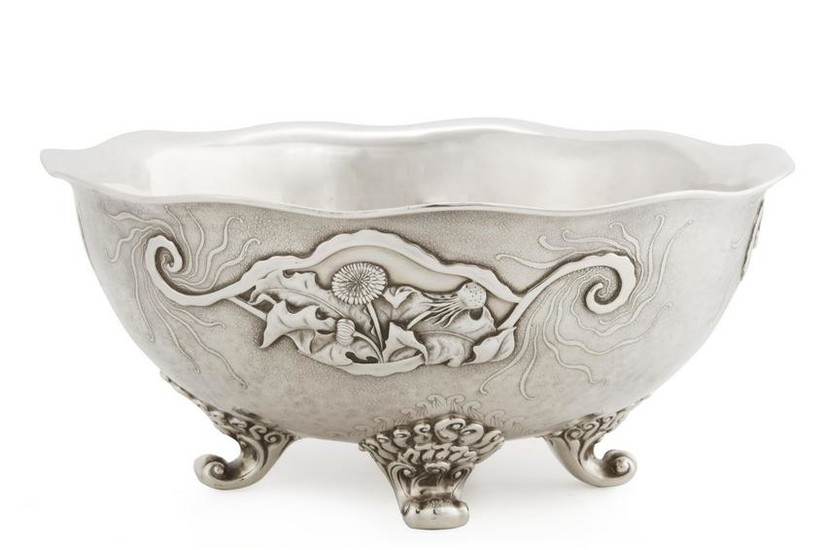 A Whiting silver Japanese style center bowl
