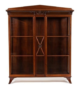 A William IV Style Carved Mahogany Display Cabinet