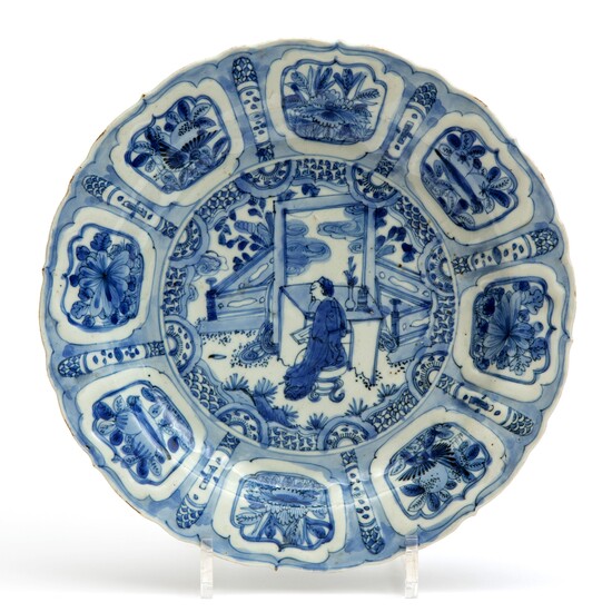 A blue and white kraak plate