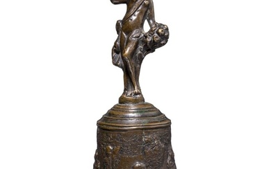 A bronze table bell depicting Orpheus and the animals, Pieter III van den Gheyn, dated 1569
