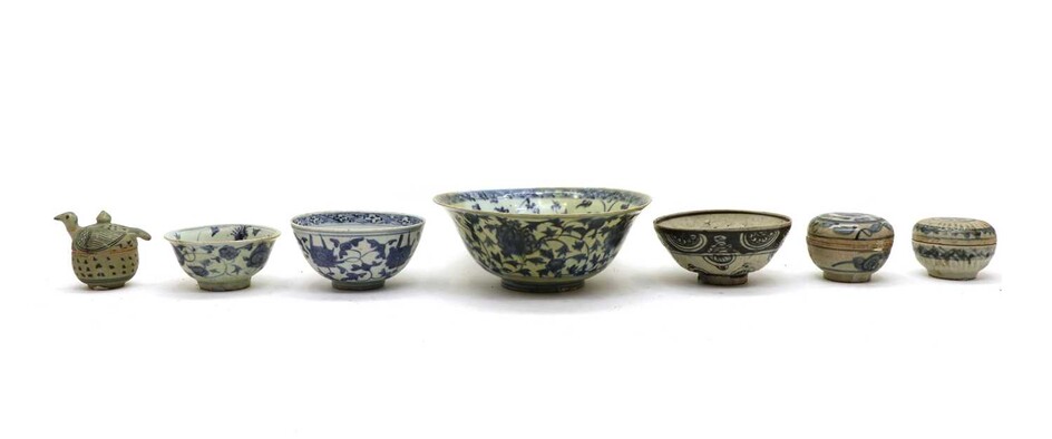 A collection of blue and white Chinese porcelain