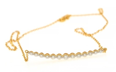 A diamond necklace set with numerous brilliant-cut diamonds totalling app. 0.85 ct., mounted in 18k gold. H/VVS. L. 45.5 cm.