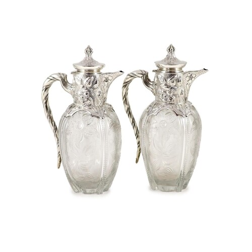 A good pair of late Victorian silver mounted rock crystal ...