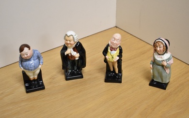A group of four Royal Doulton bone china Charles Dickens figures, comprising Fatboy, Buzfuz, Mrs