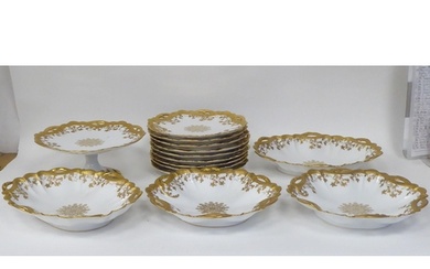 A late 19th/early 20thC Haviland porcelain dessert service, ...