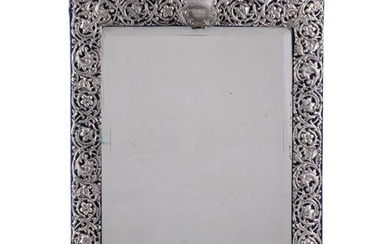 A late Victorian silver dressing table mirror by Henry Matthews
