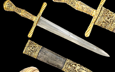 A magnificent 19th century French hunting dagger in the Renaissance...