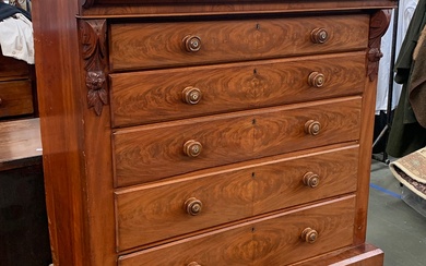 A massive Victorian North Country mahogany chest of drawers,...