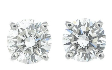 A pair of 18ct gold brilliant-cut diamond stud