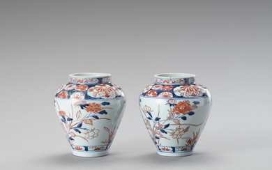 A pair of Imari porcelain vases