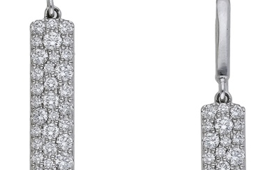 A pair of diamond ‘ bar’ earrings by Tiffany & Co., the...