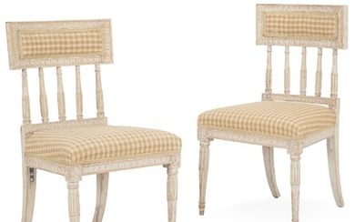 A pair of painted late Gustavian side chairs. Unsigned. Sweden, ca. 1800. (2). – Bruun Rasmussen Auctioneers of Fine Art