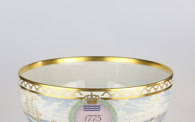 A porcelain fire bowl, Royal Copenhagen, Denmark, 1975, numbered 493/2500.