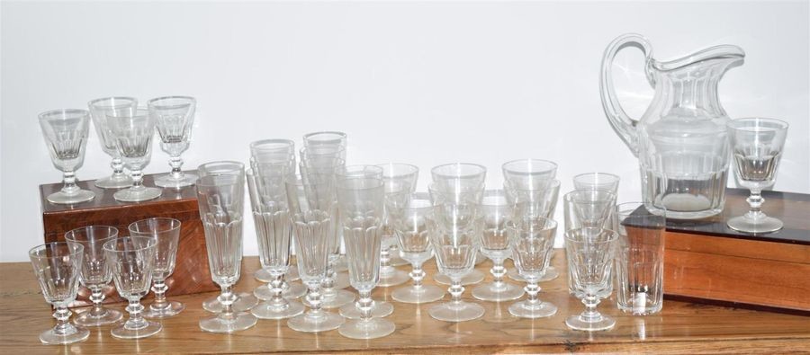 A set of Saint Louis crystal glasses comprising:...