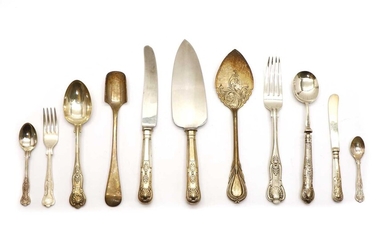 A silver plated Queens pattern part canteen of cutlery