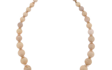 A single-row opal bead necklace