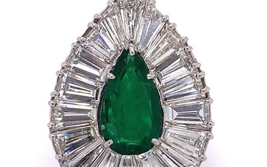 AGL Certified Zambian Emerald and Diamond Ring