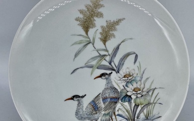 AK Kaiser West German Porcelain Collectible Plate/Wall Plate. Hand painted. 1980 Beautiful waterfowl/herons? in soft colors. Gold jewelry shimmers beautifully depending on the lighting. On the back there is a manufacturer’s mark, the name of the series...