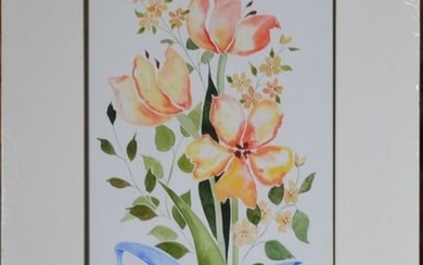 AMERICAN SCHOOL FLORAL PAINTING SIGNED