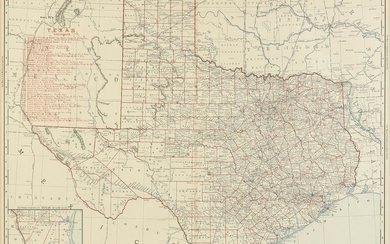 AN ANTIQUE MAP, "Rand McNally & Co.'s Texas," CHICAGO