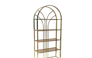AN ETAGERES BOOKCASE, the art deco style shelf unit with fiv...