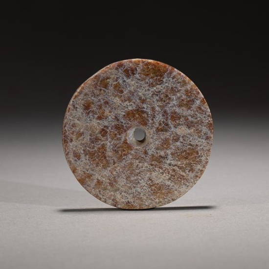ANCIENT CHINESE CARVED JADE BI COIN DISK