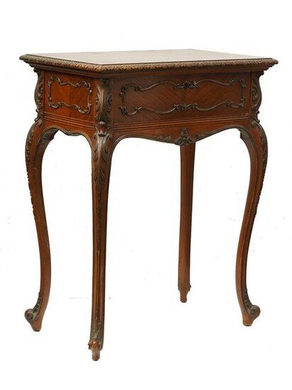 ANTIQUE LOUIS XV STYLE ORMOLU MOUNTED SIDE TABLE