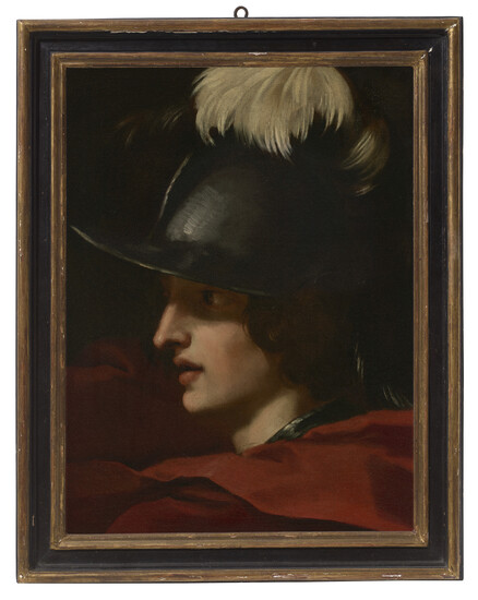 ATTRIBUTED TO GIAN LORENZO BERNINI (NAPLES 1598-1680 ROME) Head of a man in a helmet and red cloak, probably a portrait of the artist as Alexander the Great