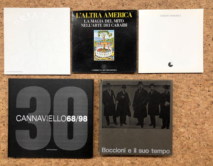 AUTORI VARI (BOCCIONI, GALLERIA FERRARI, GALLERIA CANNAVIELLO), Lotto unico di 5 cataloghi