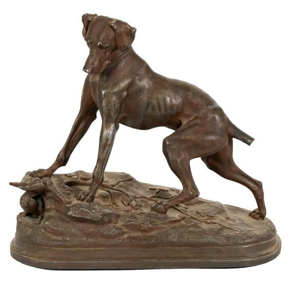 After Jules Moigniez, Hunting Dog Sculpture